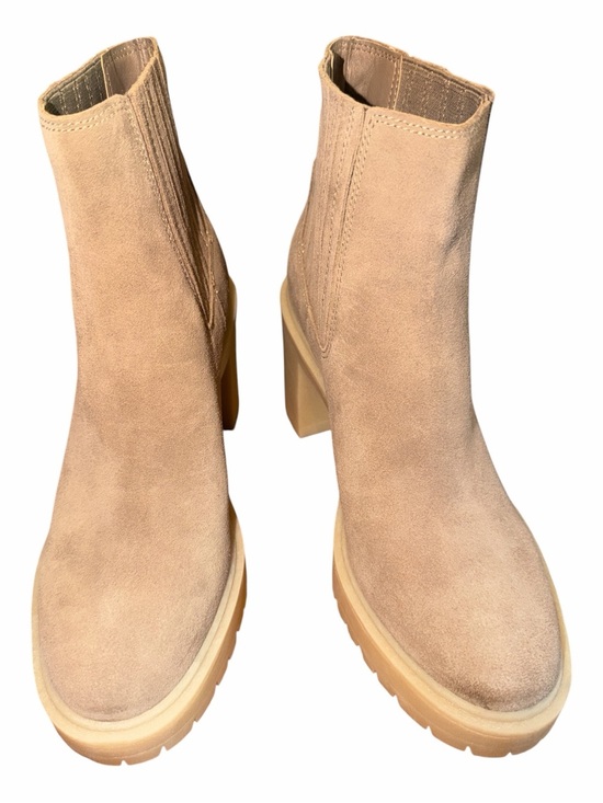 Dolce Vita Shoes - Dolce Vita Beige Suede Block-Heel Chelsea Ankle Boots